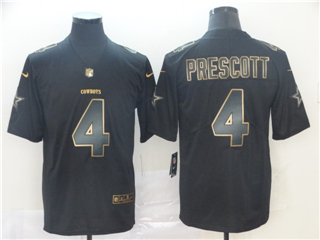 Dallas Cowboys #4 Dak Prescott Black Gold Vapor Limited Jersey