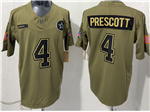 Dallas Cowboys #4 Dak Prescott Olive 2025 Salute To Service Limited Jersey