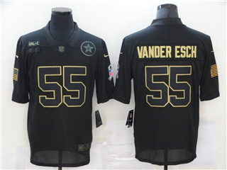 Dallas Cowboys #55 Leighton Vander Esch 2020 Black Salute To Service Limited Jersey