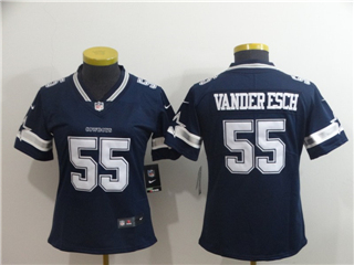 Dallas Cowboys #55 Leighton Vander Esch Women's Blue Vapor Limited Jersey