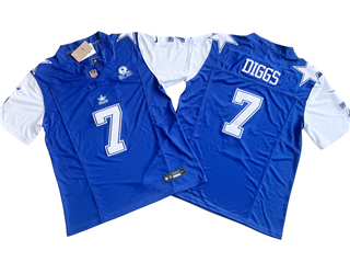 Dallas Cowboys #7 Trevon Diggs Throwback Blue Vapor F.U.S.E. Limited Jersey