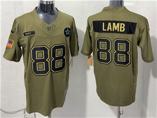 Dallas Cowboys #88 CeeDee Lamb Olive 2025 Salute To Service Limited Jersey