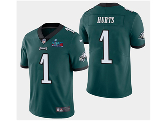 Philadelphia Eagles #1 Jalen Hurts Green Super Bowl LVII Limited Jersey