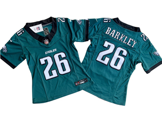 Philadelphia Eagles #26 Saquon Barkley Women's Green Vapor F.U.S.E. Limited Jersey