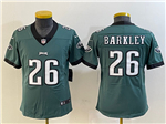 Philadelphia Eagles #26 Saquon Barkley Youth Green Vapor Limited Jersey