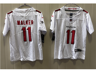 Atlanta Falcons #11 Jalon Walker Youth 2026 White Vapor Limited Jersey