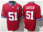New York Giants #51 Abdul Carter Throwback Red Vapor F.U.S.E. Limited Jersey