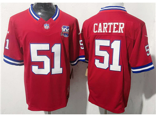 New York Giants #51 Abdul Carter Throwback Red Vapor F.U.S.E. Limited Jersey