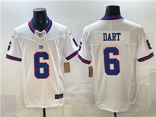 New York Giants #6 Jaxson Dart White Color Rush Vapor F.U.S.E. Limited Jersey