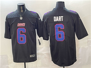 New York Giants #6 Jaxson Dart Black Fashion Vapor Limited Jersey