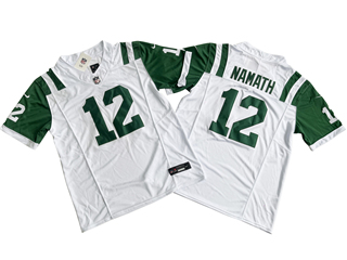 New York Jets #12 Joe Namath White Classic Vapor F.U.S.E. Limited Jersey