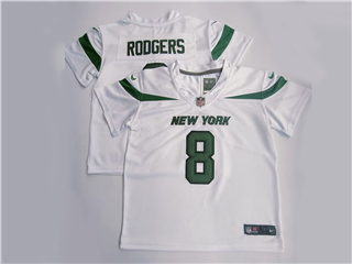 New York Jets #8 Aaron Rodgers Toddler White Vapor Limited Jersey