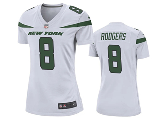 New York Jets #8 Aaron Rodgers Women's White Vapor Limited Jersey