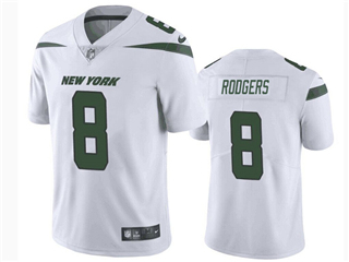 New York Jets #8 Aaron Rodgers Youth White Vapor Limited Jersey