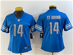 Detroit Lions #14 Amon-Ra St. Brown Women's Blue Vapor Limited Jersey