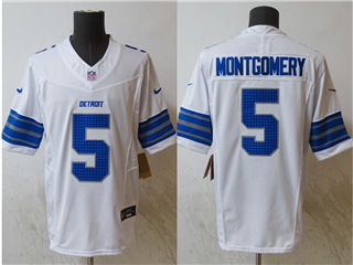 Detroit Lions #5 David Montgomery White Vapor F.U.S.E. Limited Jersey