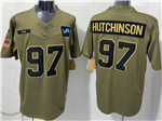Detroit Lions #97 Aidan Hutchinson Olive 2025 Salute To Service Limited Jersey