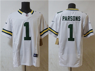 Green Bay Packers #1 Micah Parsons White Vapor F.U.S.E. Limited Jersey