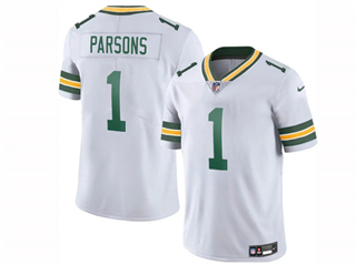 Green Bay Packers #1 Micah Parsons White Vapor F.U.S.E Limited Jersey