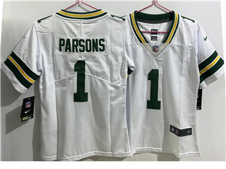 Green Bay Packers #1 Micah Parsons Youth White Vapor Limited Jersey