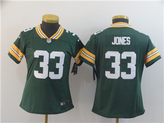 Green Bay Packers #33 Aaron Jones Women's Green Vapor Limited Jersey