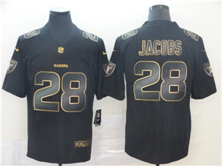 Las Vegas Raiders #28 Josh Jacobs Black Gold Vapor Limited Jersey