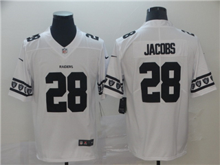 Las Vegas Raiders #28 Josh Jacobs White Team Logos Fashion Limited Jersey