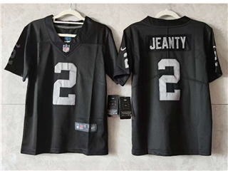 Las Vegas Raiders #2 Ashton Jeanty Youth Black Vapor F.U.S.E. Limited Jersey