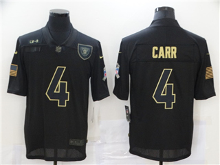 Las Vegas Raiders #4 Derek Carr 2020 Black Salute To Service Limited Jersey
