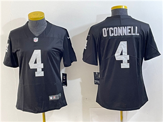 Las Vegas Raiders #4 Aidan O'Connell Women's Black Vapor Limited Jersey