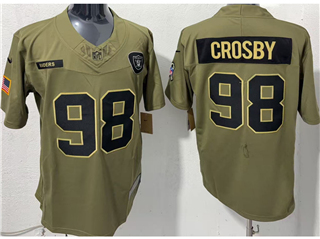 Las Vegas Raiders #98 Maxx Crosby Olive 2025 Salute To Service Limited Jersey