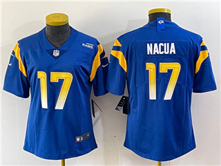 Los Angeles Rams #17 Puka Nacua Women's Royal Vapor Limited Jersey