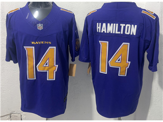 Baltimore Ravens #14 Kyle Hamilton Purple Color Rush F.U.S.E. Limited Jersey