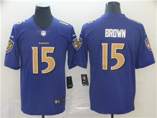 Baltimore Ravens #15 Marquise Brown Color Rush Purple Limited Jersey
