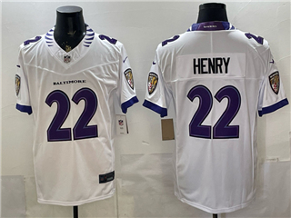 Baltimore Ravens #22 Derrick Henry 2026 White Vapor F.U.S.E. Limited Jersey