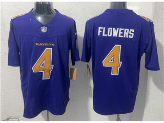 Baltimore Ravens #4 Zay Flowers Purple Color Rush F.U.S.E. Limited Jersey