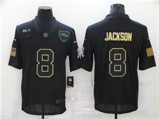 Baltimore Ravens #8 Lamar Jackson 2020 Black Salute To Service Limited Jersey