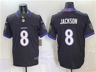 Baltimore Ravens #8 Lamar Jackson 2026 Black Vapor F.U.S.E. Limited Jersey