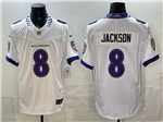 Baltimore Ravens #8 Lamar Jackson 2026 White Vapor F.U.S.E. Limited Jersey