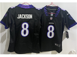 Baltimore Ravens #8 Lamar Jackson Youth 2026 Black Vapor Limited Jersey