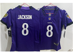 Baltimore Ravens #8 Lamar Jackson Youth 2026 Purple Vapor Limited Jersey