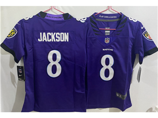 Baltimore Ravens #8 Lamar Jackson Youth 2026 Purple Vapor Limited Jersey