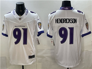 Baltimore Ravens #91 Trey Hendrickson 2026 White Vapor F.U.S.E. Limited Jersey