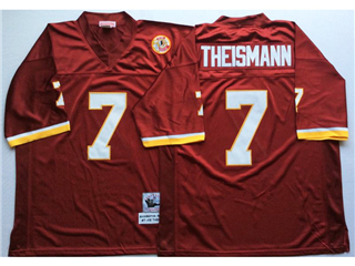 Washington Redskins #7 Joe Theismann Throwback Burgundy Jersey