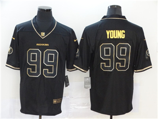 Washington Redskins #99 Chase Young Black Gold Vapor Limited Jersey