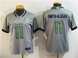 Seattle Seahawks #11 Jaxon Smith-Njigba Women's Gray Rivalries Vapor F.U.S.E. Limited Jersey