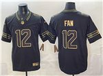 Seattle Seahawks #12 Fan Black Gold Vapor F.U.S.E. Limited Jersey
