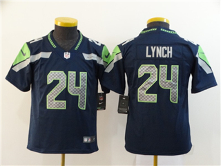 Seattle Seahawks #24 Marshawn Lynch Youth Blue Vapor Limited Jersey