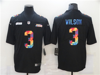 Seattle Seahawks #3 Russell Wilson Black Rainbow Vapor Limited Jersey