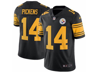 Pittsburgh Steelers #14 George Pickens Black Color Rush Limited Jersey